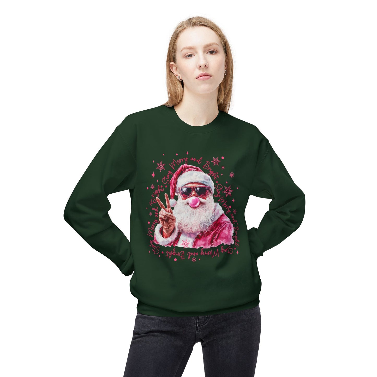 Funny Bubble Gum Santa Crewneck Sweatshirt