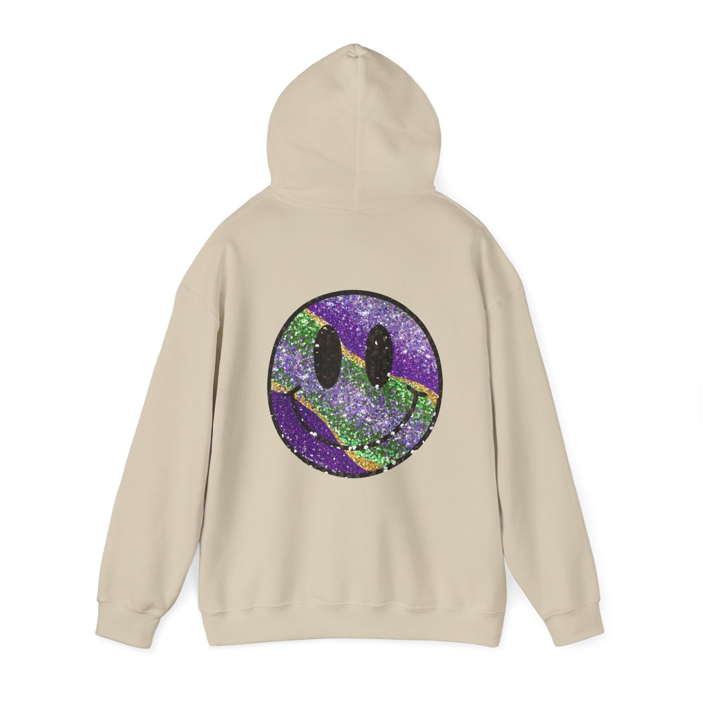 Mardi Gras LOVE Smiley Face Hoodie Sweatshirt