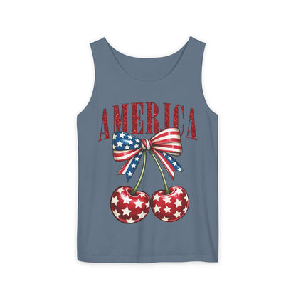 Patriotic Cherry Graphic Tank Top