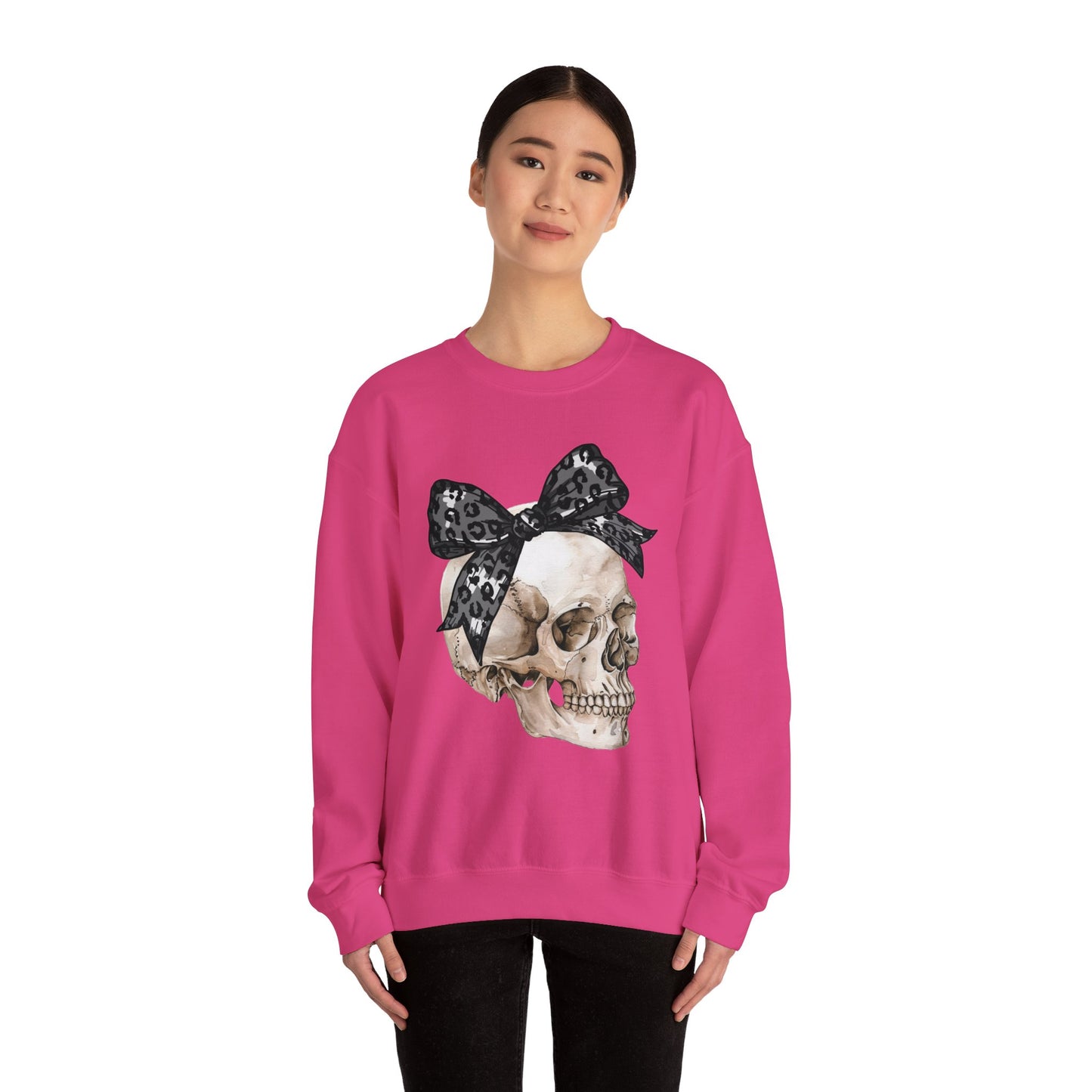 Halloween Skull with Bow Sweatshirt