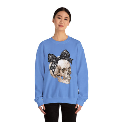 Halloween Skull with Bow Sweatshirt