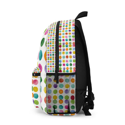 Colorful Watercolor Polka Dot Backpack - Cute Kids School Bag