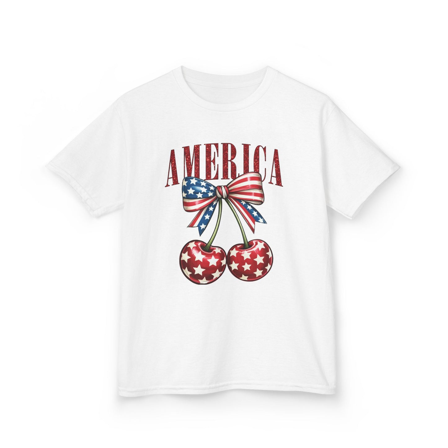 Cherry Patriotic 4th of July Kids Tee