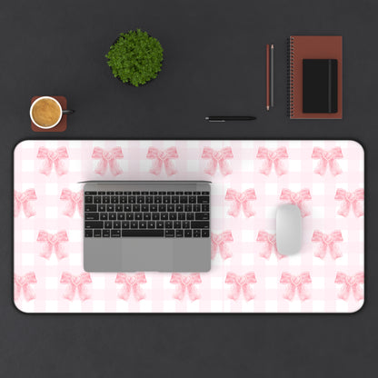 Coquette Pink Bow Dorm Decor Desk Mat