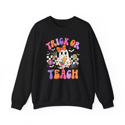 Trick or Teach Halloween Unisex Heavy Blend™ Crewneck Sweatshirt