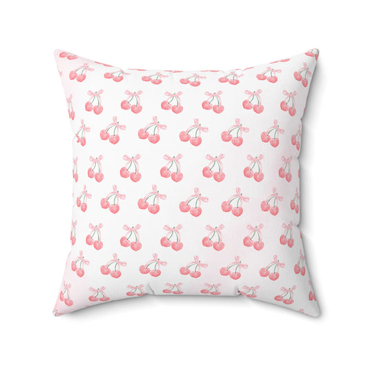 Coquette Cherry Square Pillow