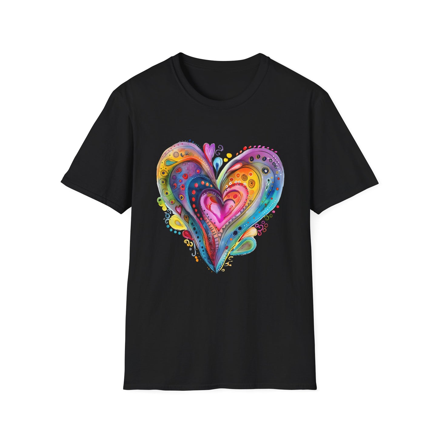 Unisex Watercolor Heart Softstyle T-Shirt