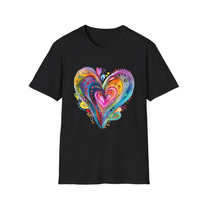 Unisex Watercolor Heart Softstyle T-Shirt