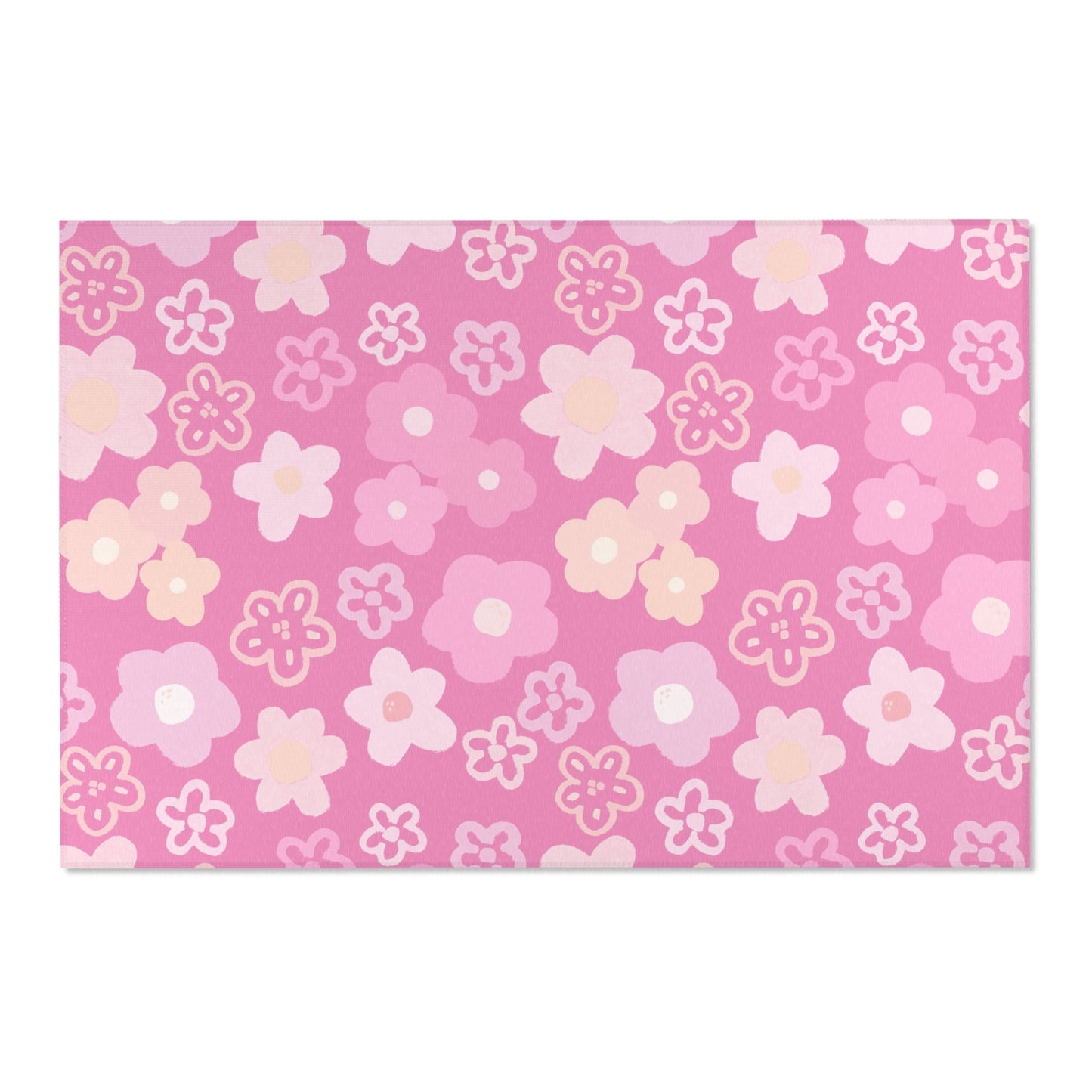 Coquette Pink Flower Power Area Rugs