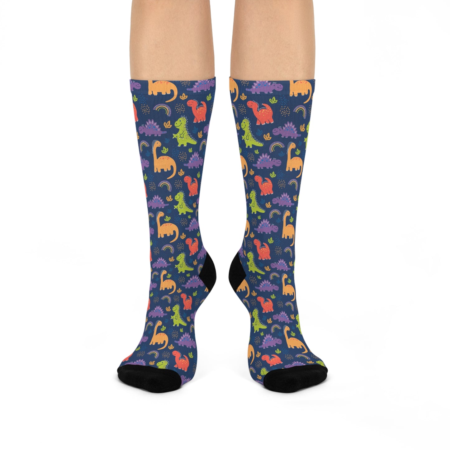 Dinosaur-themed Cushioned Crew Socks for Dinosaur Lovers