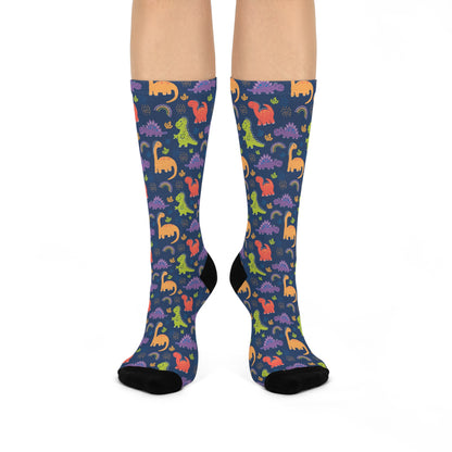 Dinosaur-themed Cushioned Crew Socks for Dinosaur Lovers