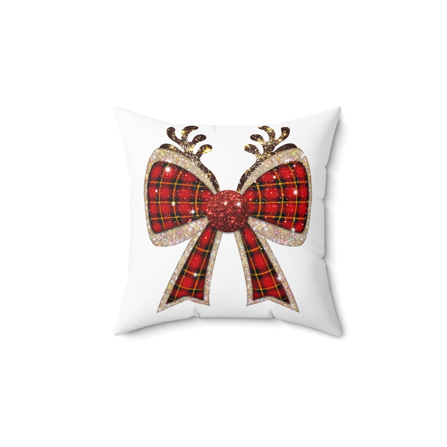 Christmas Reindeer Bow Pillow