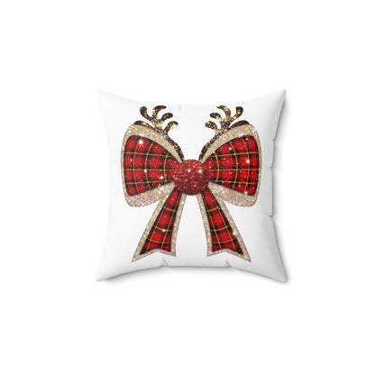 Christmas Reindeer Bow Pillow