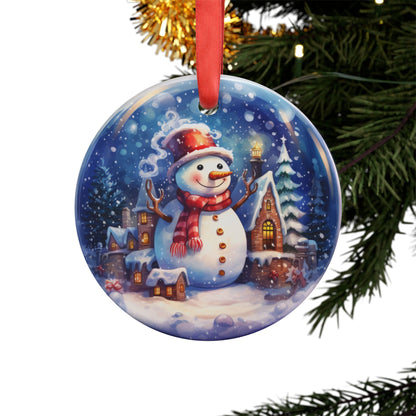 Festive Snowman Acrylic Ornament