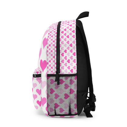 Pink Heart Pattern Backpack