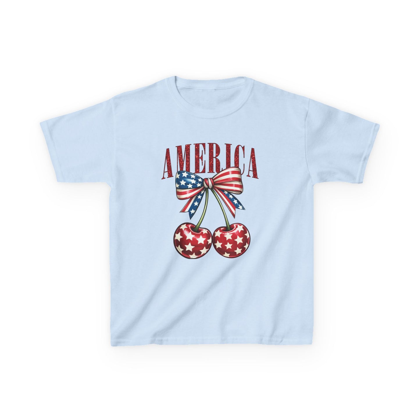 Cherry Patriotic 4th of July Kids Tee