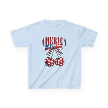 Cherry Patriotic 4th of July Kids Tee
