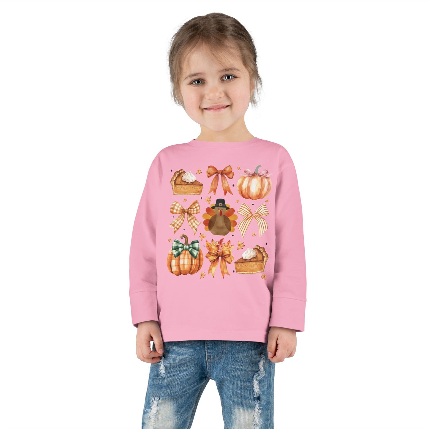 Coquette Thanksgiving Toddler Long Sleeve Tee