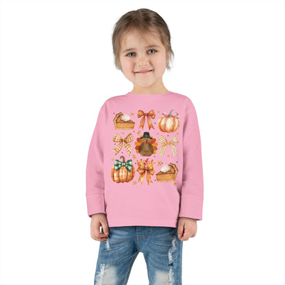 Coquette Thanksgiving Toddler Long Sleeve Tee