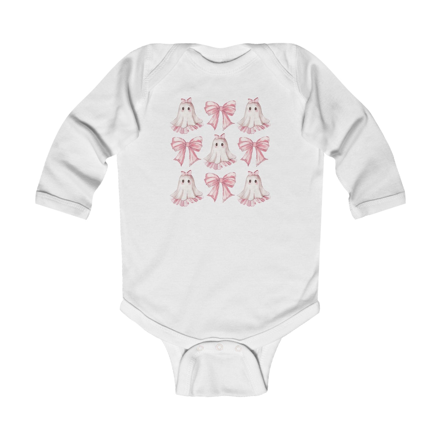 Pretty Ghost Halloween Infant Long Sleeve Bodysuit Onesie