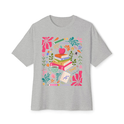 Whimsical Book Lover's Oversized Tee