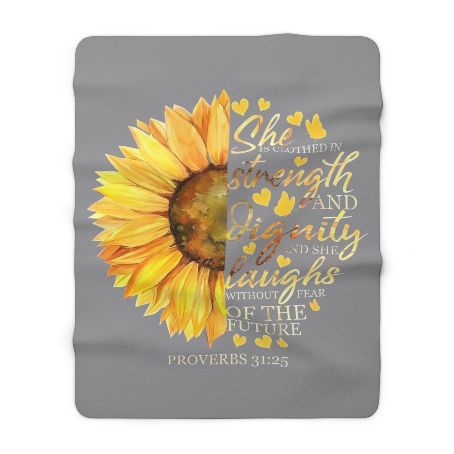 Be Strong Sunflower Blanket