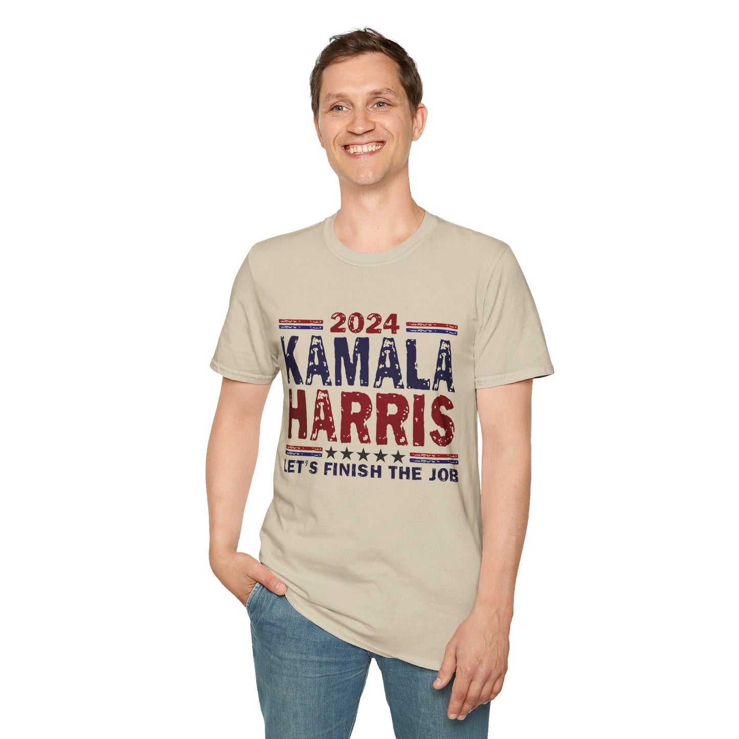 Kamala Harris Let's Finish the Job Softstyle T-Shirt