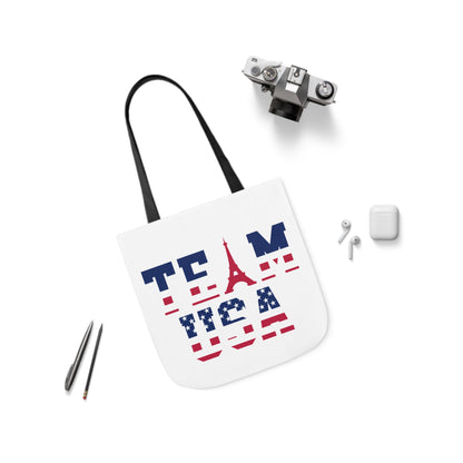 Team USA Paris Olympics Canvas Tote Bag, 5-Color Straps