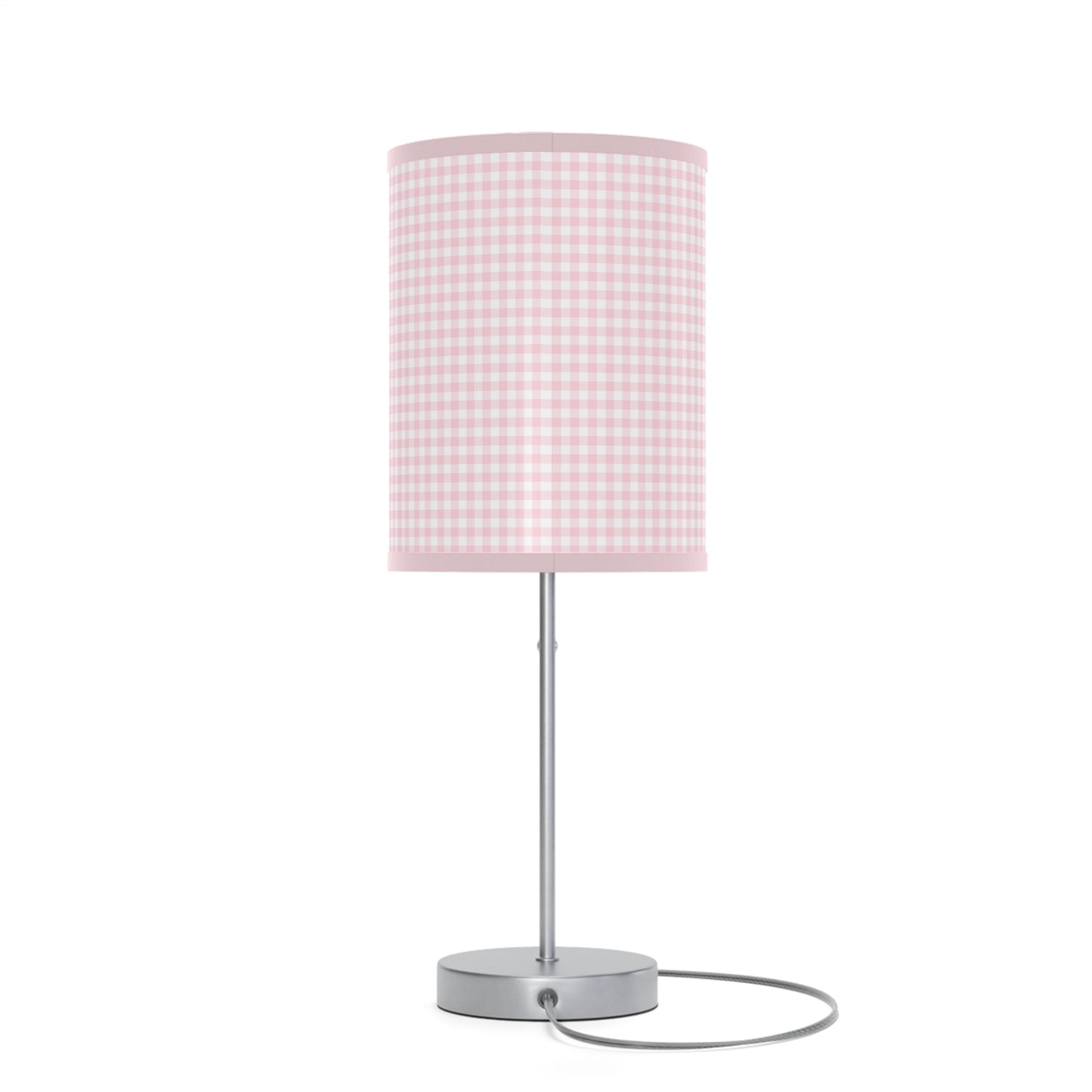 Coquette Pink and White Checked Lamp