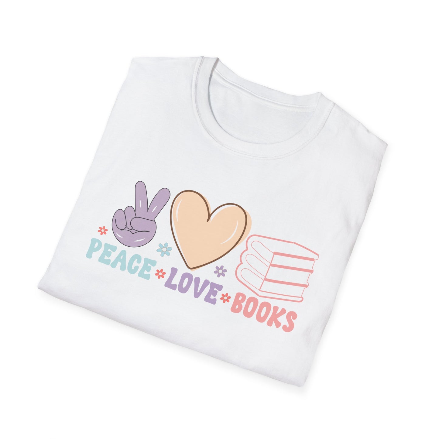 Peace Love Books Softstyle T-Shirt