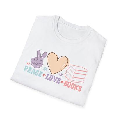 Peace Love Books Softstyle T-Shirt