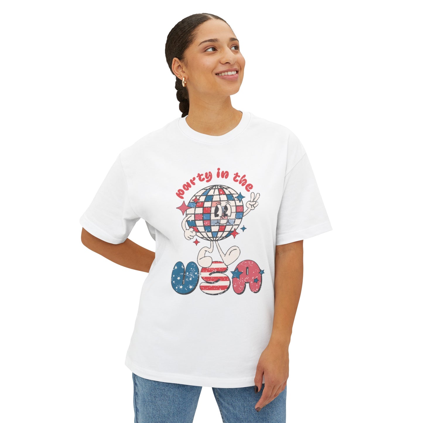 Retro Party in the USA Unisex Oversized Boxy Tee