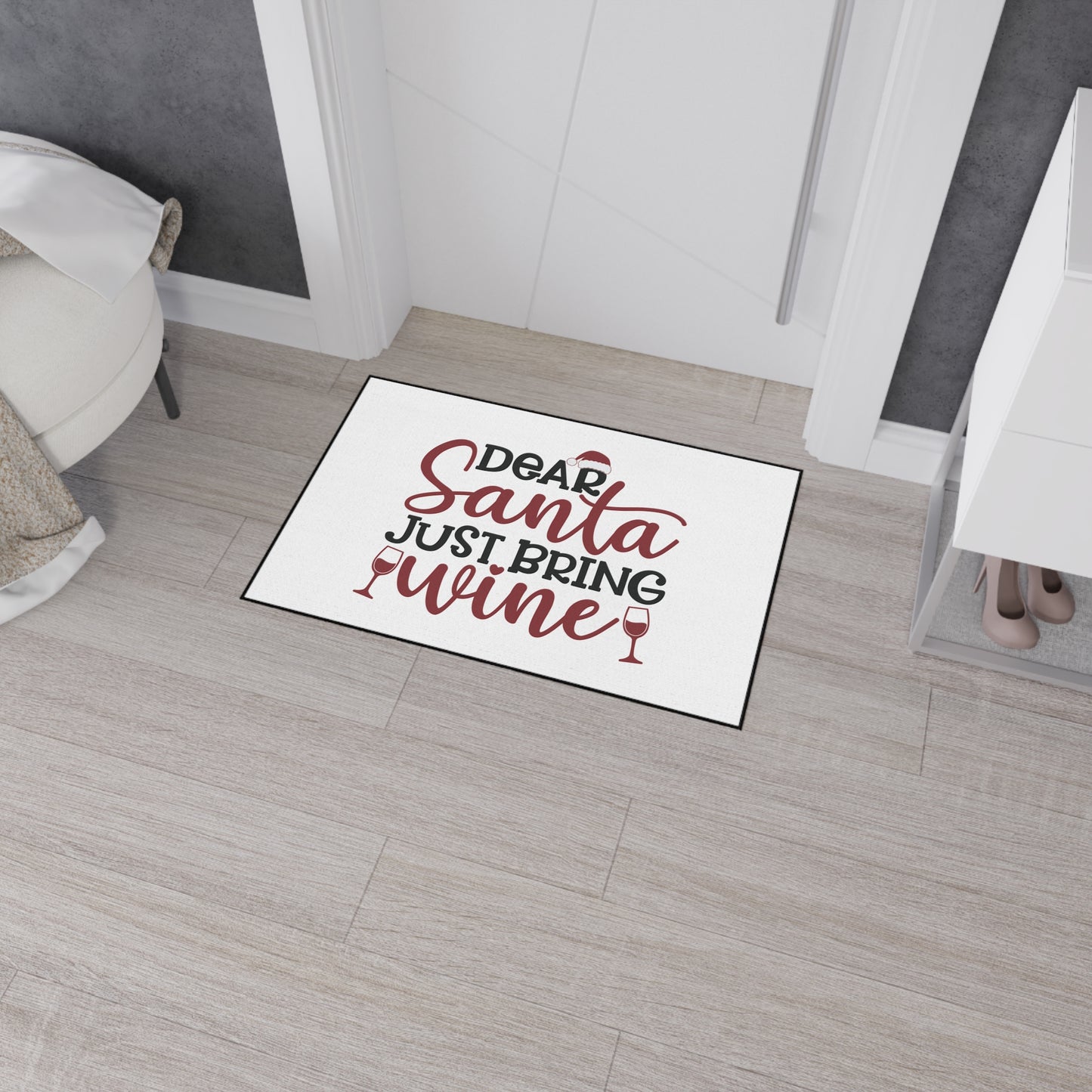 Dear Santa Just Bring Wine Heavy Duty Floor Mat