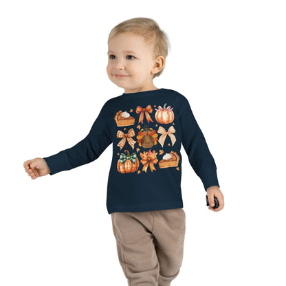 Coquette Thanksgiving Toddler Long Sleeve Tee