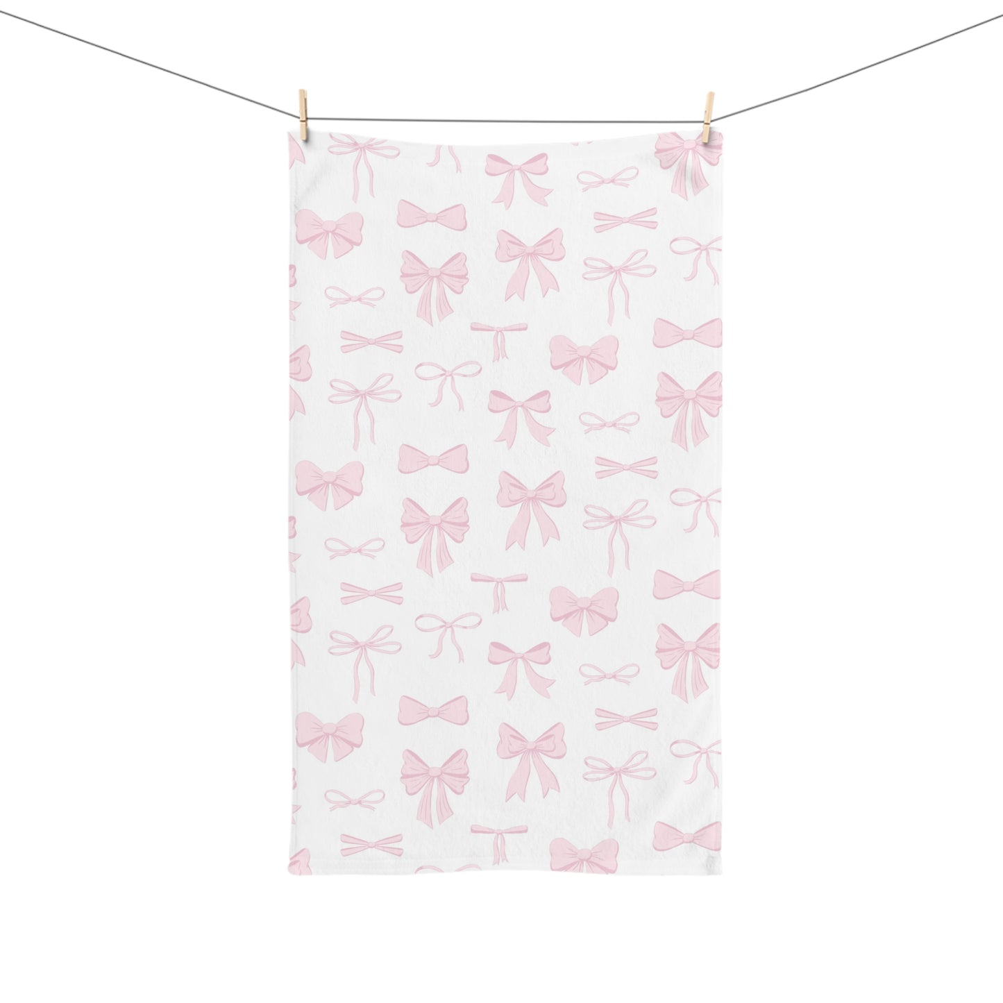 Coquette Pink Bow Hand Towel