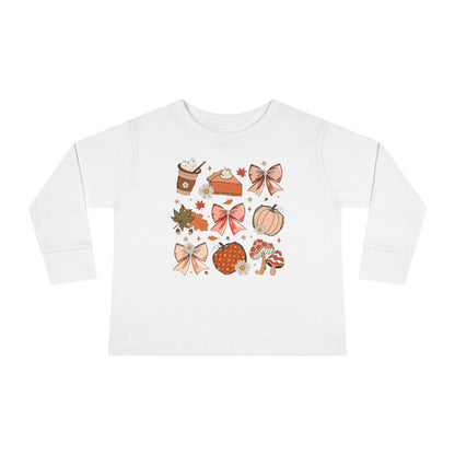 Fall Vibes CoquetteToddler Long Sleeve Tee