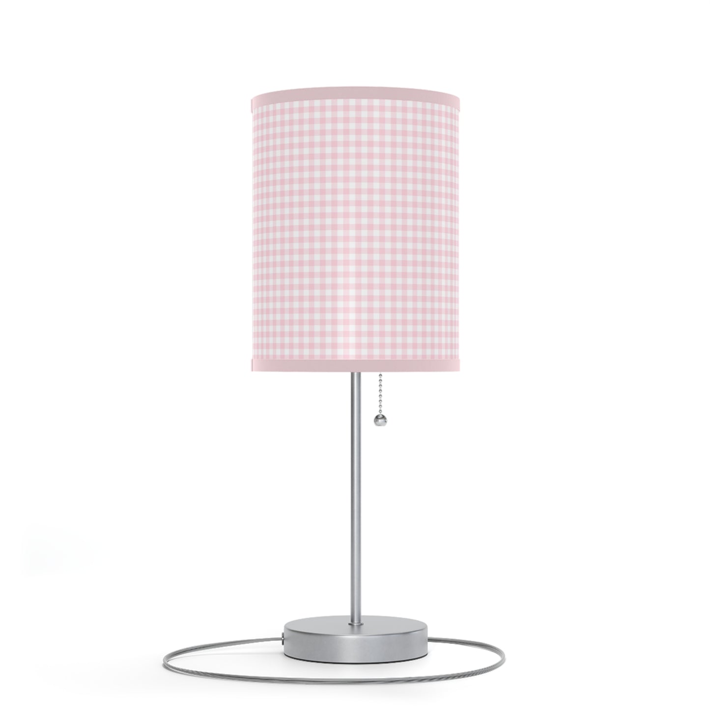 Coquette Pink and White Checked Lamp