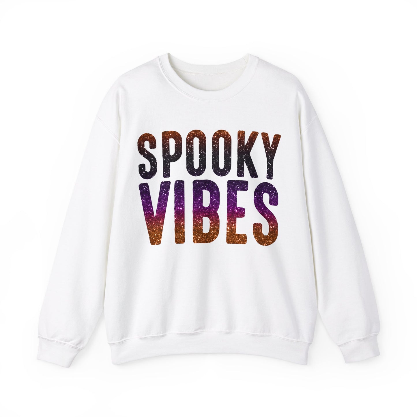 Spooky Vibes Glitter Halloween Sweatshirt