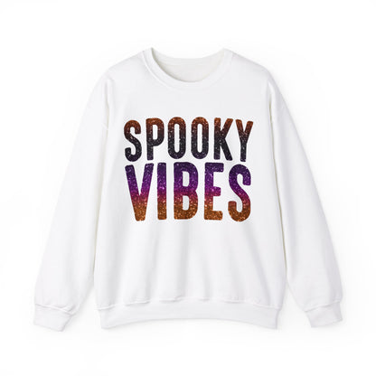 Spooky Vibes Glitter Halloween Sweatshirt