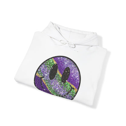 Mardi Gras Smiley Face Hooded Sweatshirt Hoodie