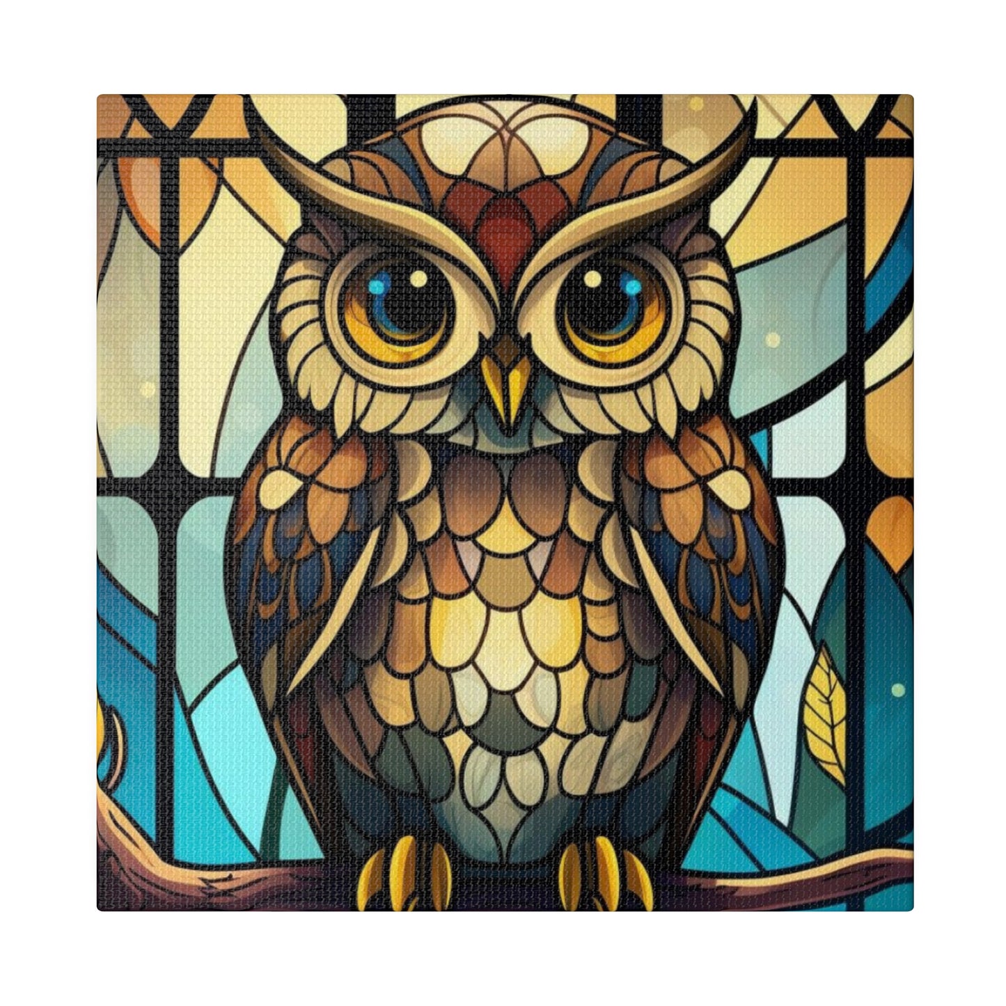 Stained Glass Owl Wall Art Matte Canvas