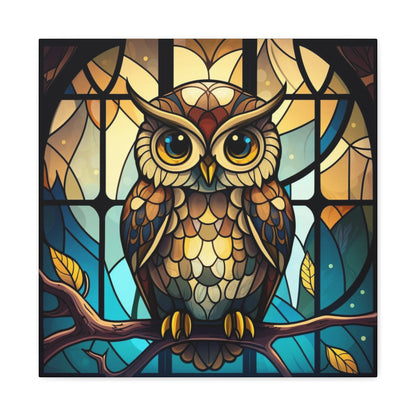 Faux Stained Glass Owl Canvas Gallery Wraps