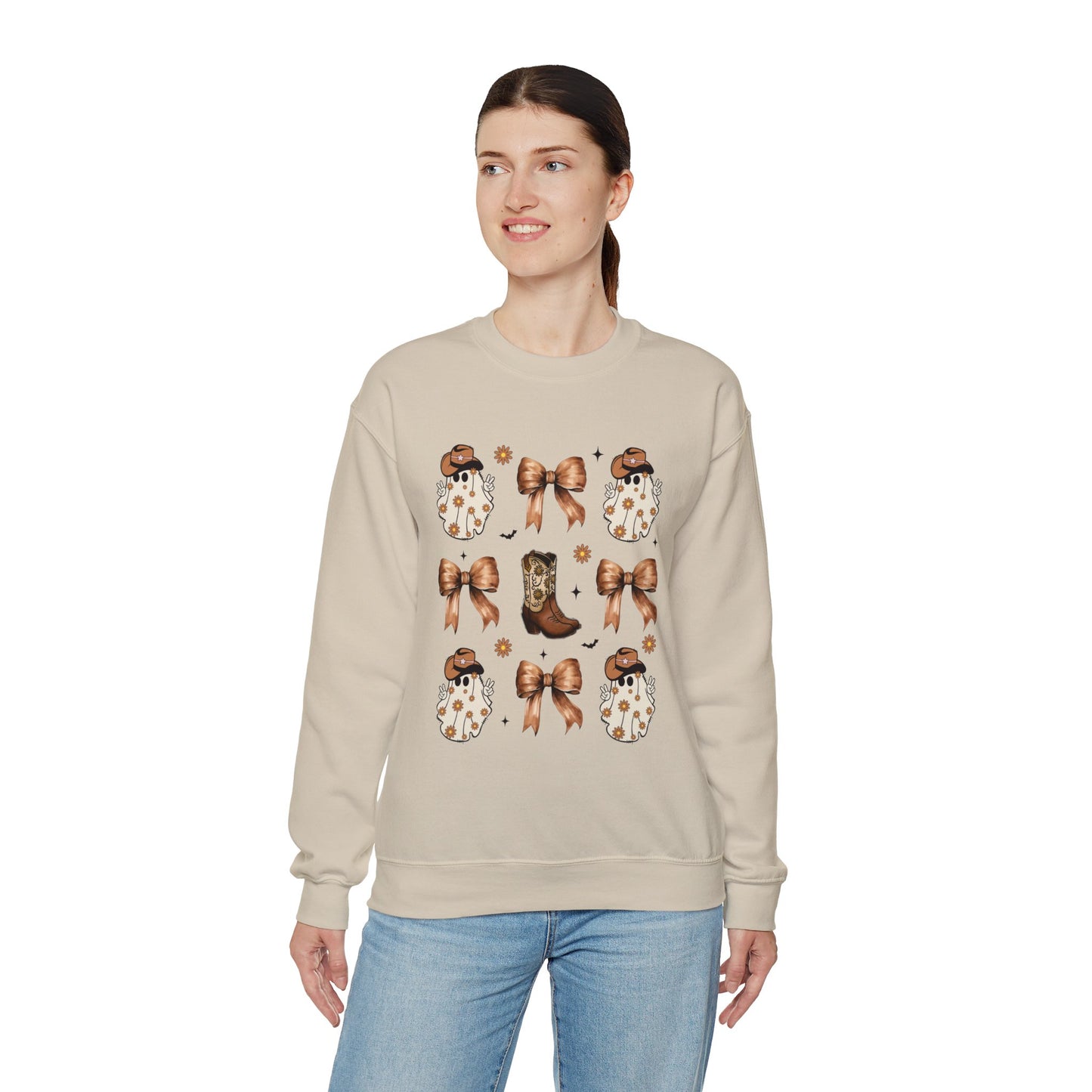 Coquette Cowboy Ghosts Halloween Sweatshirt