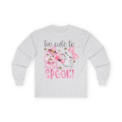 Too Cute To Spook Adult Long Sleeve Tee