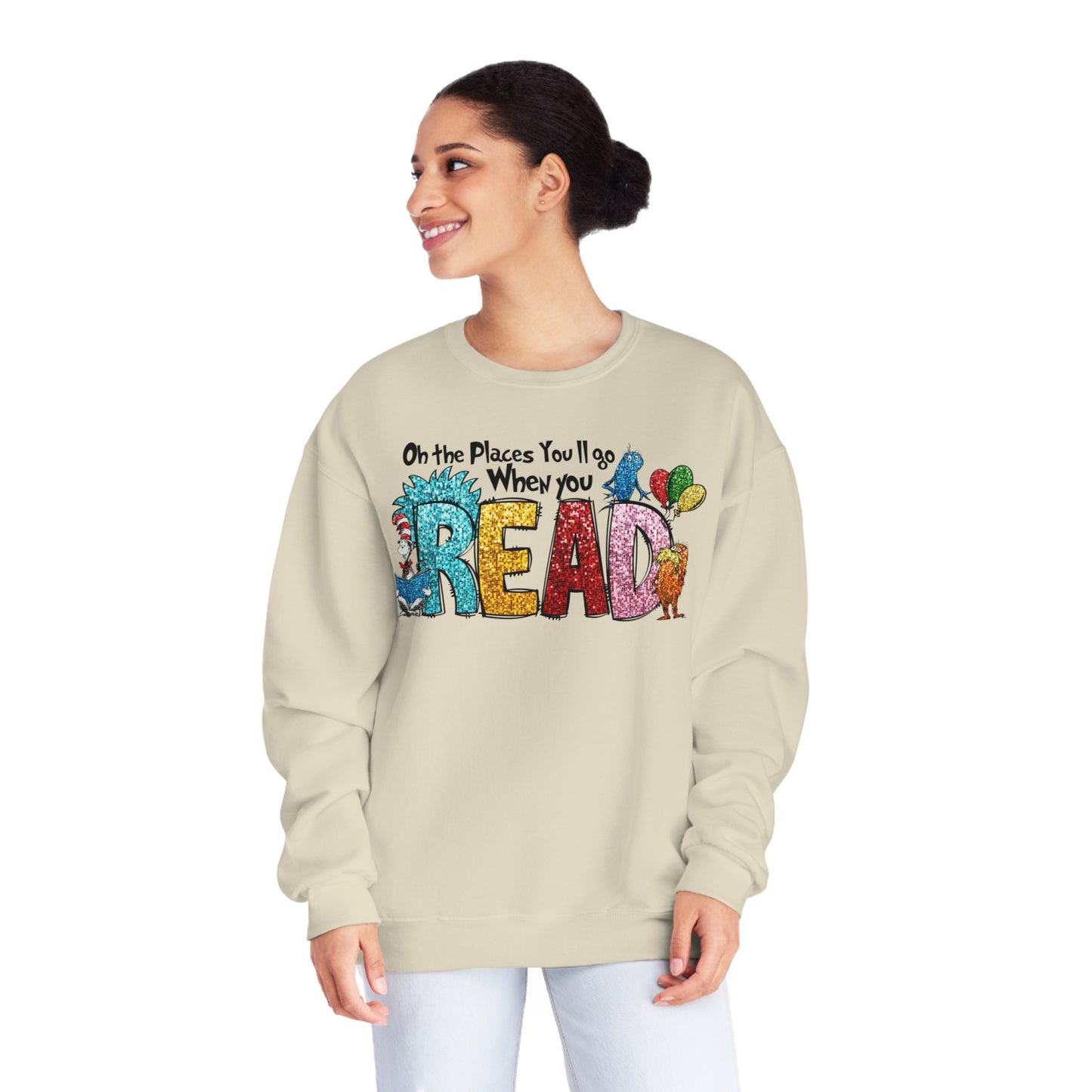 Dr. Seuss Oh the Places You Will Read Sweatshirt