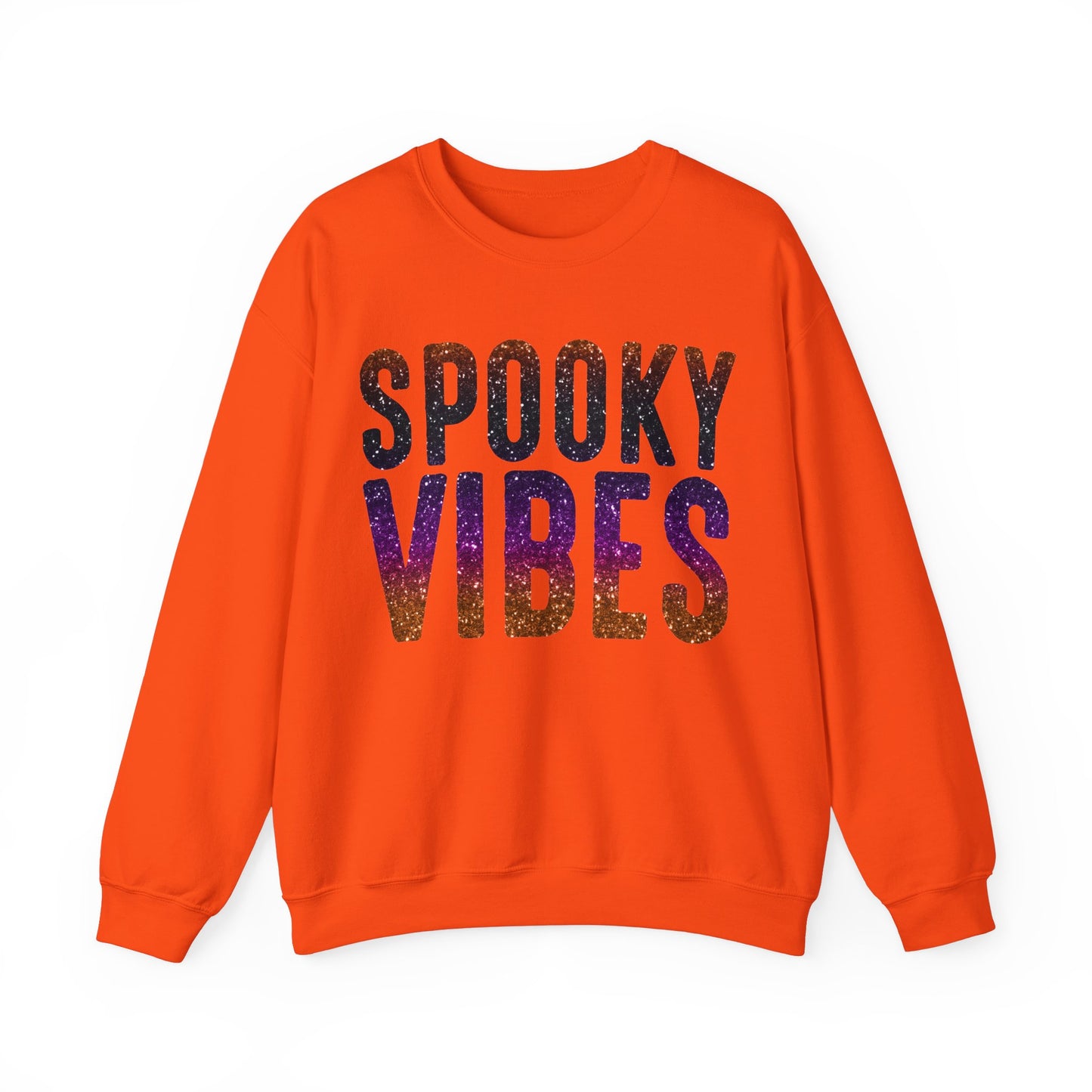 Spooky Vibes Glitter Halloween Sweatshirt