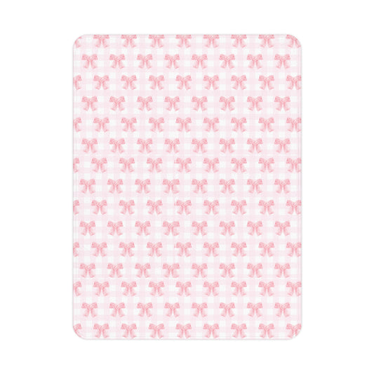 Coquette Girl Pink Bow Toddler Blanket