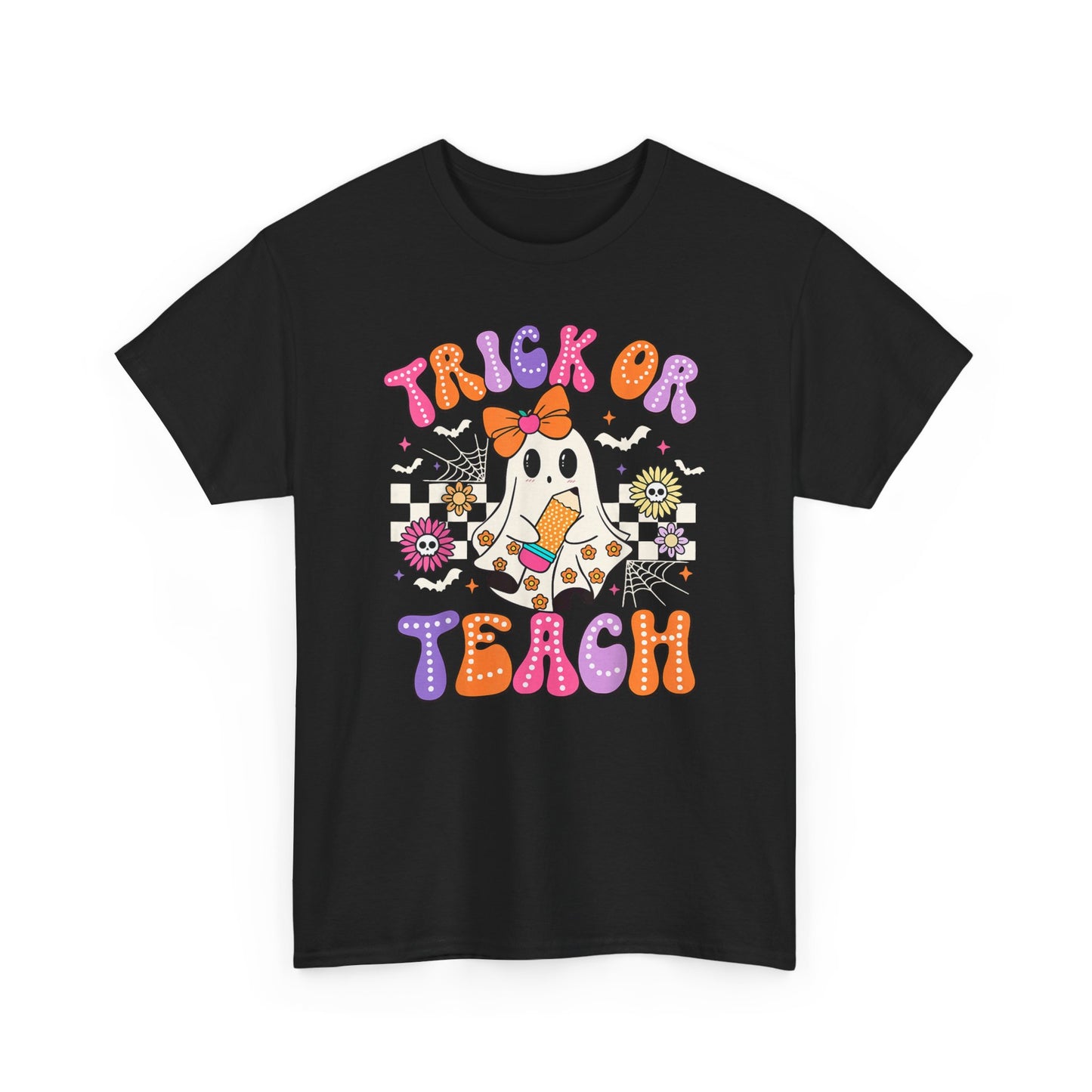 Trick or Teach Halloween Unisex Heavy Cotton Tee