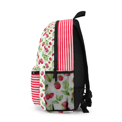 Raspberry and Stripes School Backpack