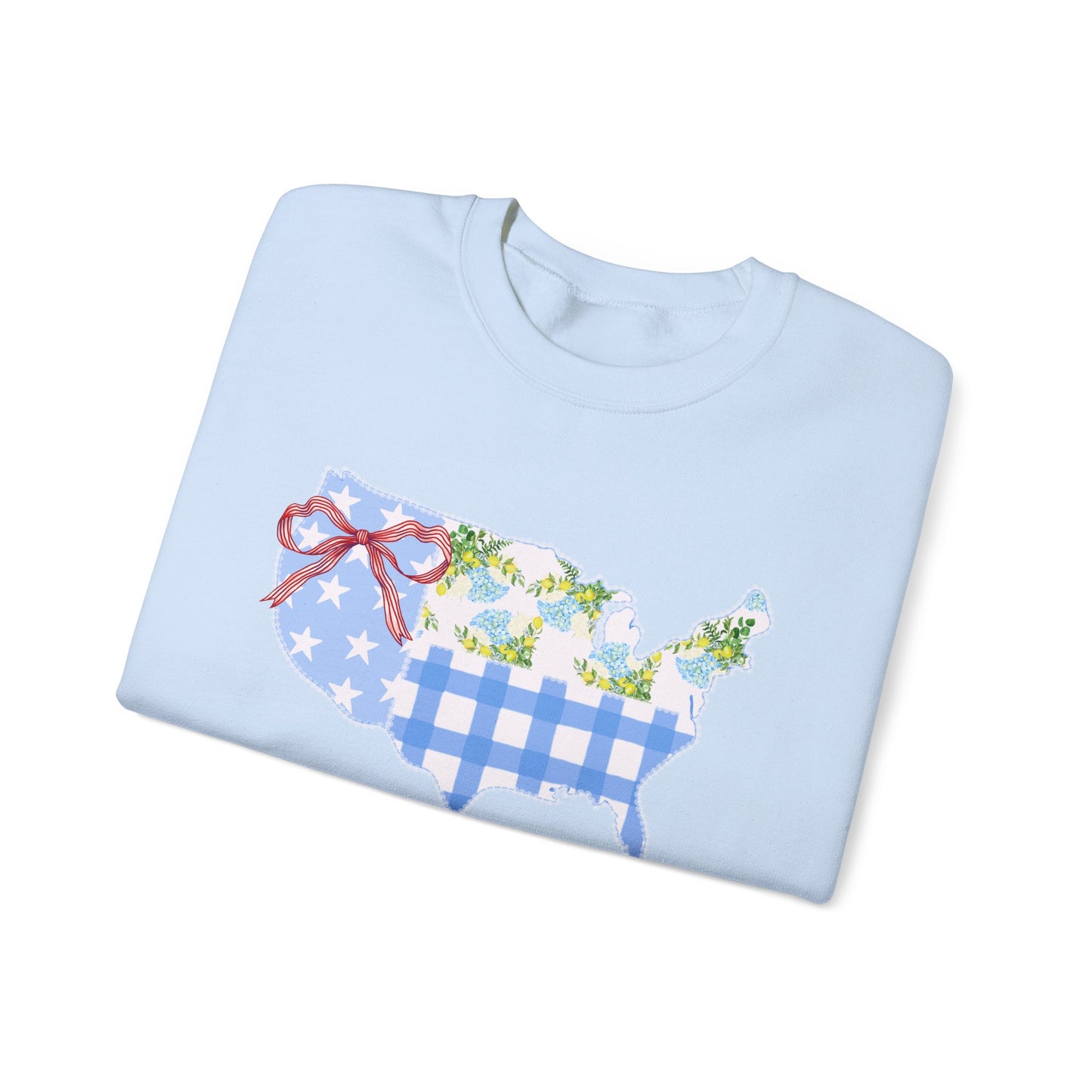Patriotic U.S. Floral Crewneck Sweatshirt